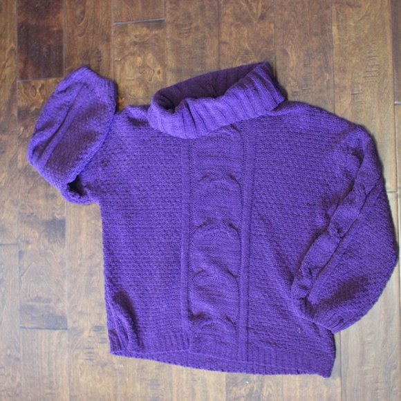 Seven7 Sweaters - Seven7 Ladies Size M Textured Purple Chenille Sweater
